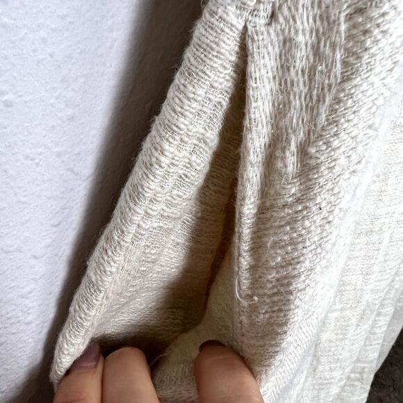 AMENTE Lagenlook Midi Dress Size M/L Linen Cotton Oatmeal Beige Relaxed Pockets - Picture 6 of 11